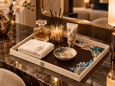 Decorative Acrylic Vanity Tray with Custom Pattern Design