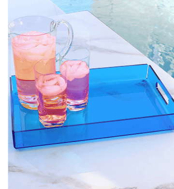 custom blue acrylic tray